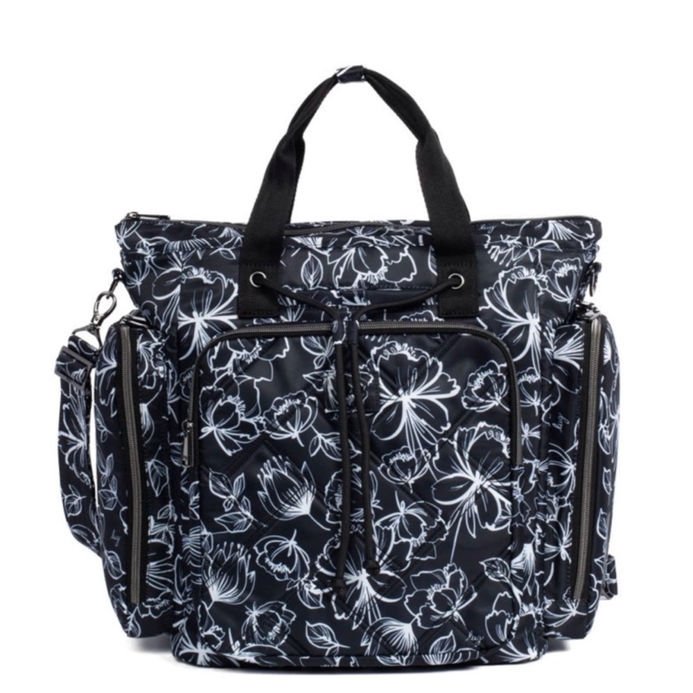 Lug Bustle “Outline Floral Black” Shoulder Bag. NWT